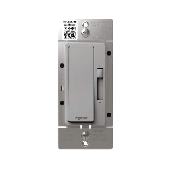 radiant  150W Rocker Dimmer for LED/CFL/Halogen/Incandescent Bulbs, 3-Way/1-Pole, Gray