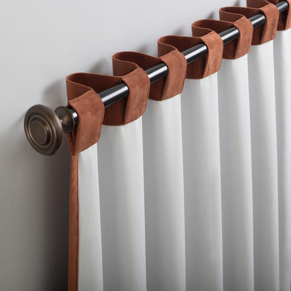 Terracotta Velvet Blackout Back Tab Curtain Panel