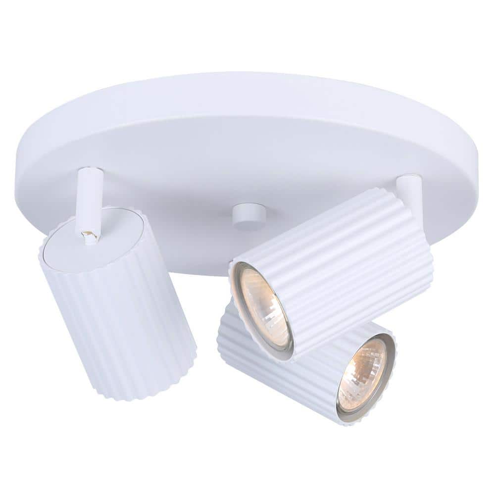 Rexton Matte White Adjustable Metal 3-Light Track Fixture