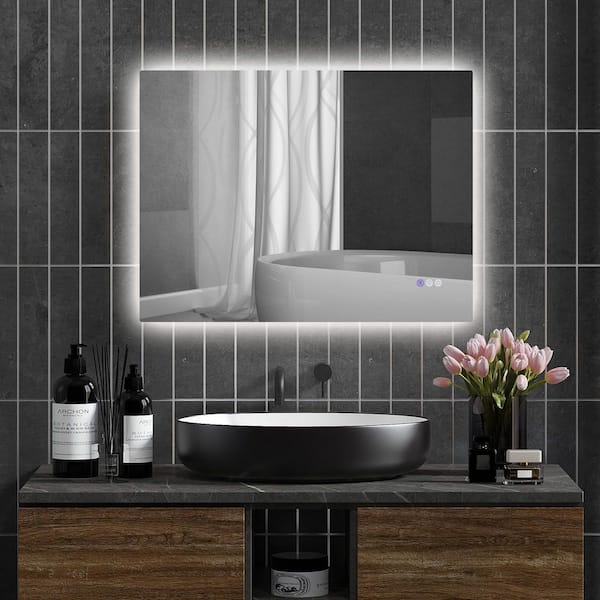 Blisstyle 31.5 in. W x 23.6 in. H Rectangle Framless Mirror Wall Mirror Bathroom Vanity Mirror