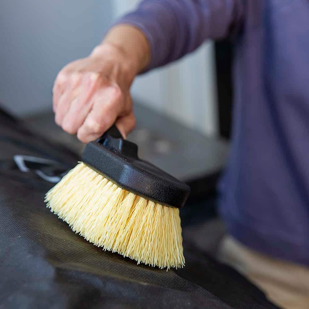 Harper 8-Inch Black Plastic Utility Scrub Brush with Synthetic Bristles