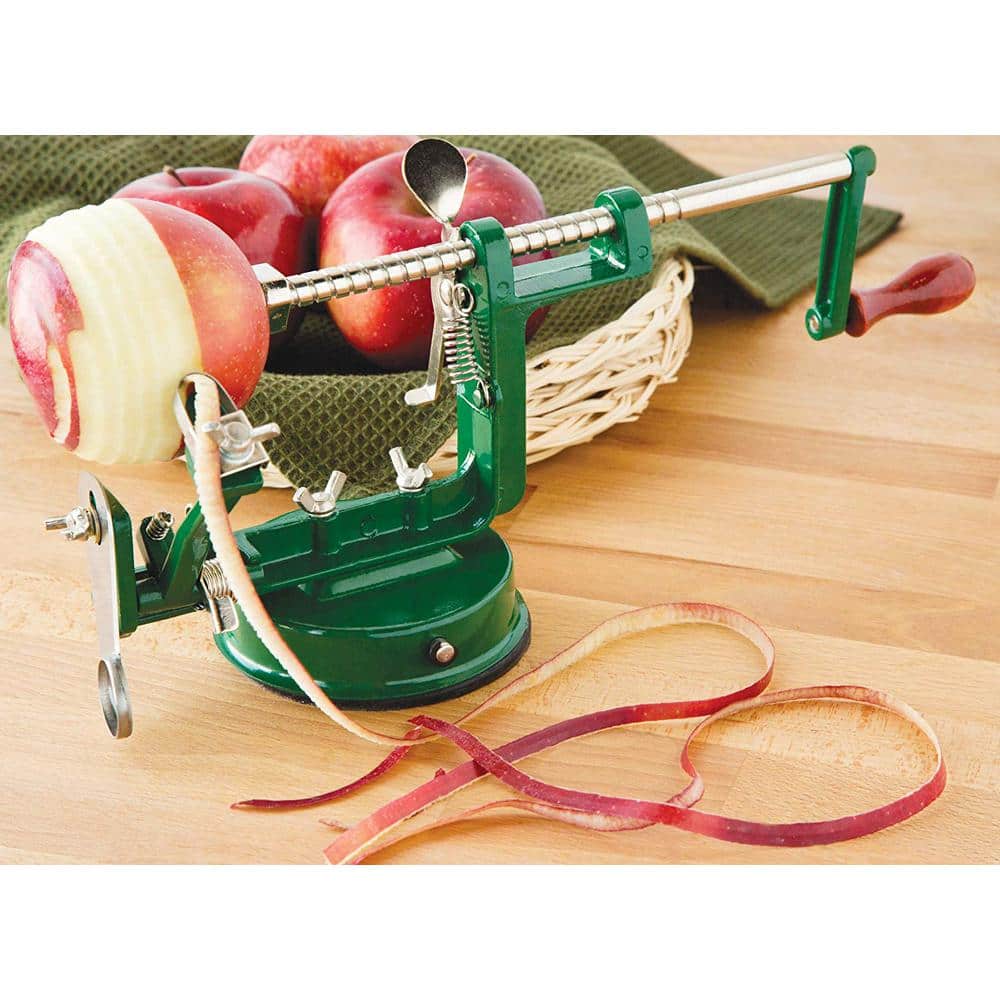 Green Stainless Steel Apple Peeler with Suction Base