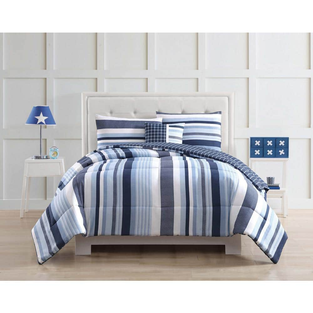 My World Mason 3-Piece Blue Twin Comforter Set CS1939TW3-1500 - The Home  Depot