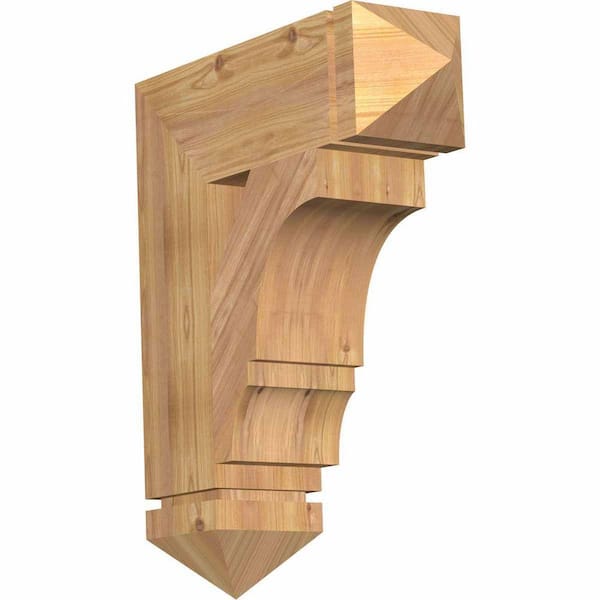 Ekena Millwork 5.5 in. x 24 in. x 20 in. Western Red Cedar Balboa Arts and Crafts Smooth Bracket