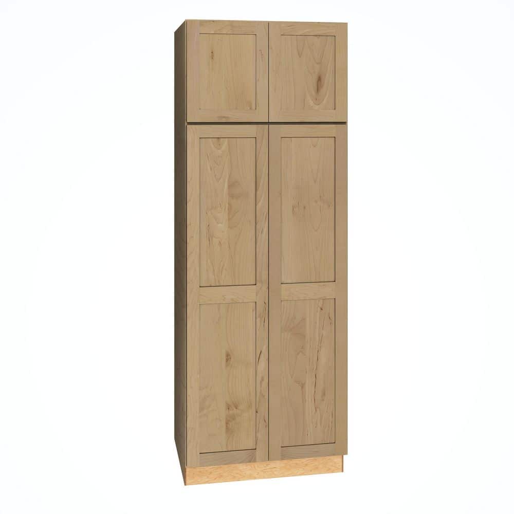 QuickShip Cottage 30 in. W x 24 in. D x 84 in. H Assembled Plywood Shaker 2-Door Pantry Kitchen Cabinet in Canopy