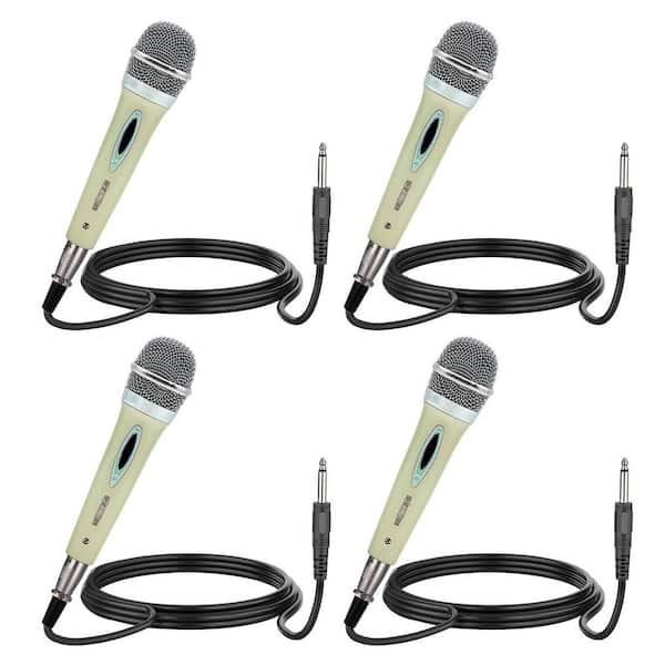 cenadinz White Dynamic Vocal Handheld Microphone with ON Off Switch/16 ft. Detachable Cable (4-Pack)