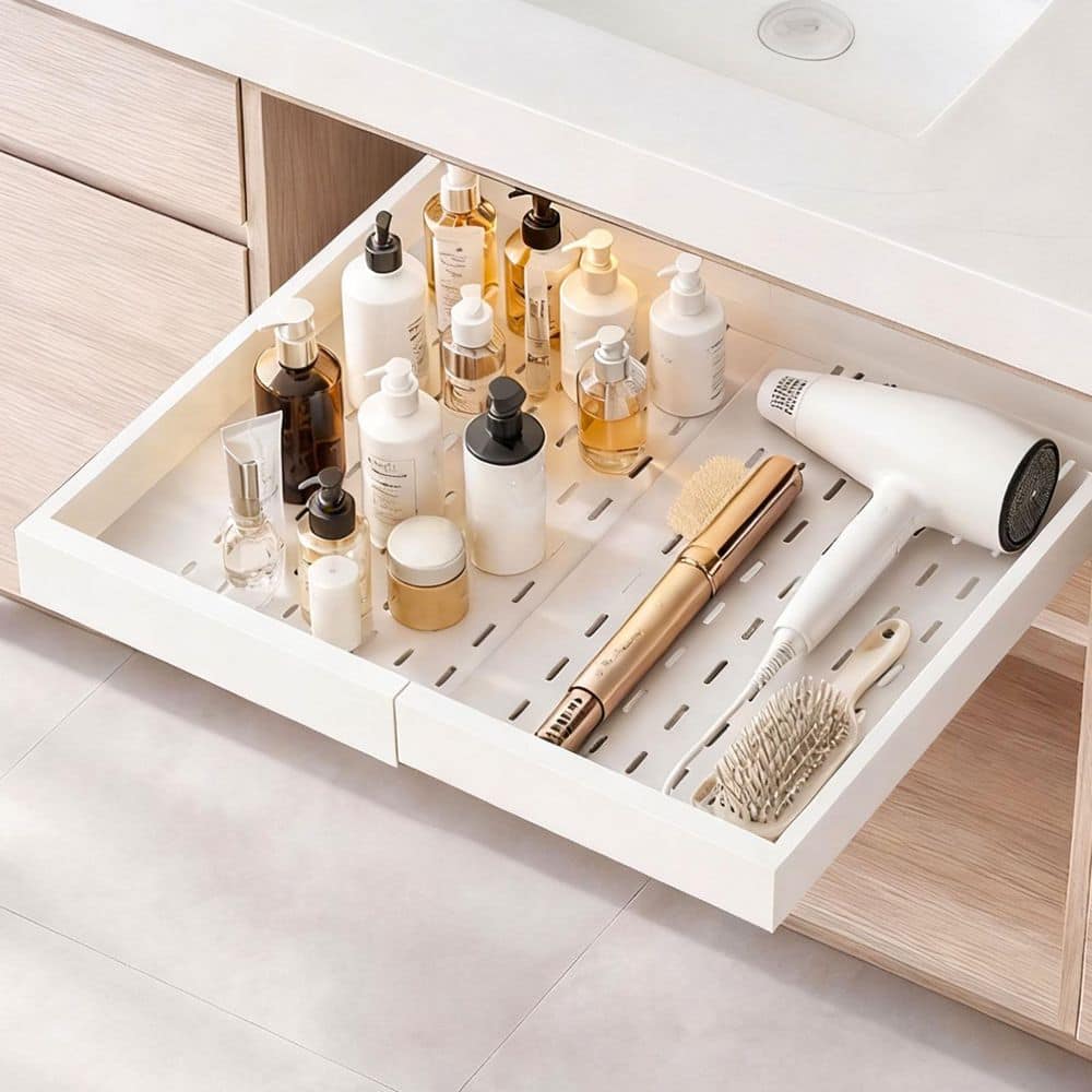 Pull-Out Cabinet Organizer, White,2-Pack Adjustable W/ (12.2 in. -18.9 in. ), 20.47 in. Deep Sliding Drawers for Kitchen price history on PriceWatchPro