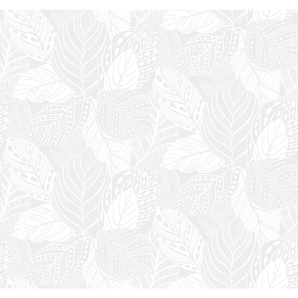 York Wallcoverings Vinca Pearl White Matte Non-pasted Paper Wallpaper 60.75 sq. ft