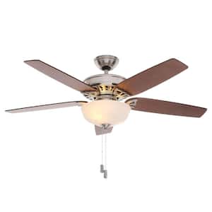 Concentra Gallery 54 in. Indoor Brushed Nickel Ceiling Fan with Light