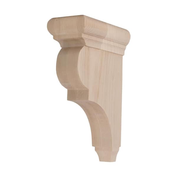 American Pro Decor 3 in. x 10 in. x 6-1/2 in. Unfinish North American Hard Maple Wood Traditional Plain Corbel