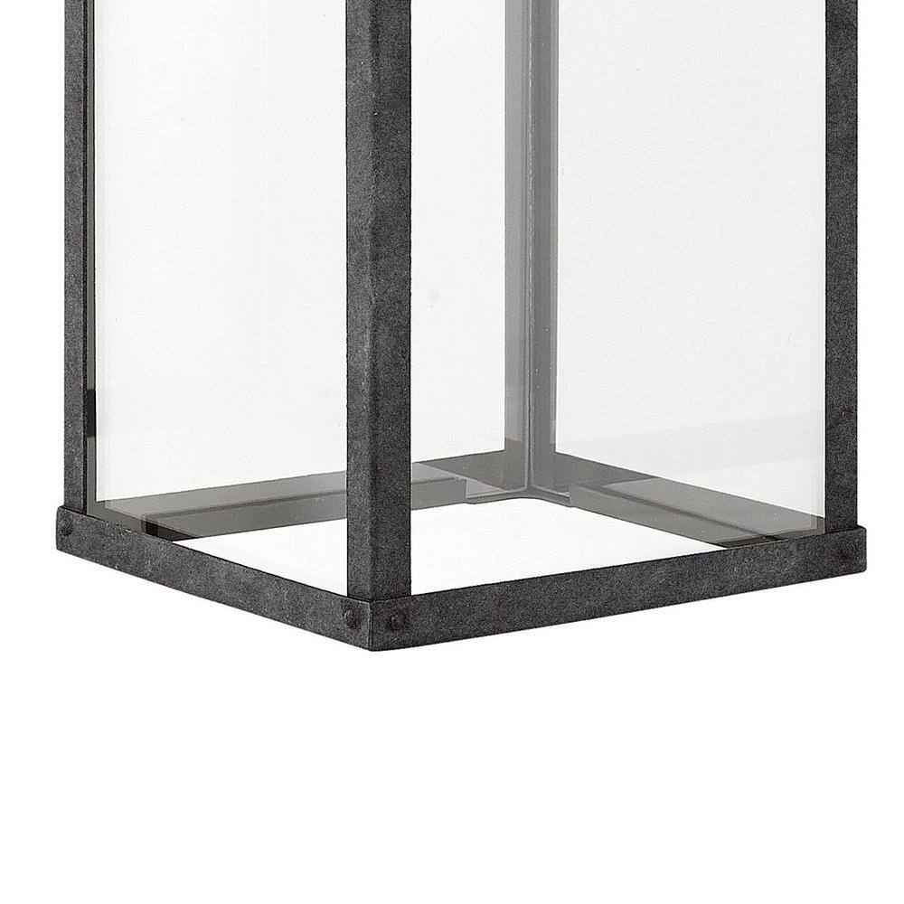 Aged Zinc 25" Tall Clear Glass Single Light Outdoor Wall Sconce