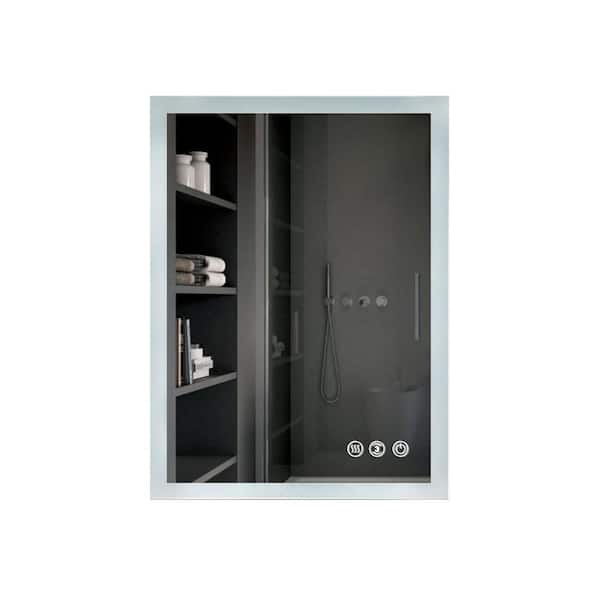 Unbranded 24 in. W x 36 in. H Rectangular Frameless Flush Wall Bathroom Vanity Mirror in Silver