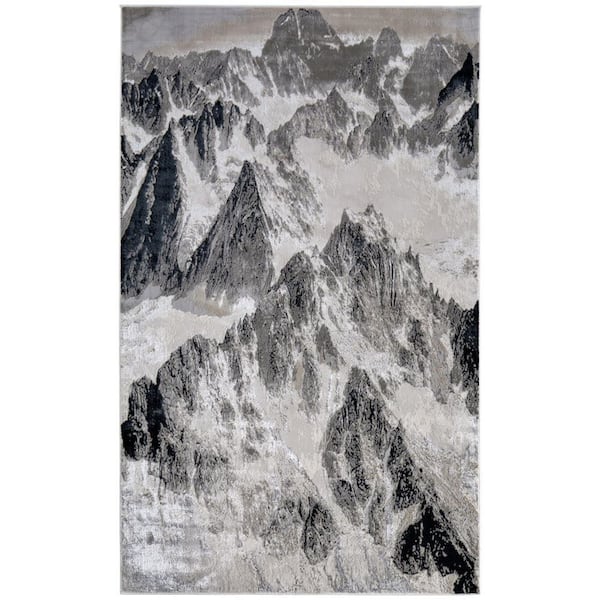 Black 7 x 10 ft. Loomed Abstract Rectangle Indoor Area Rug
