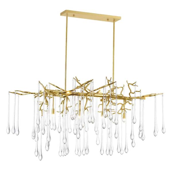 CWI Lighting Anita 10 Light Chandelier With Gold Leaf Finish 