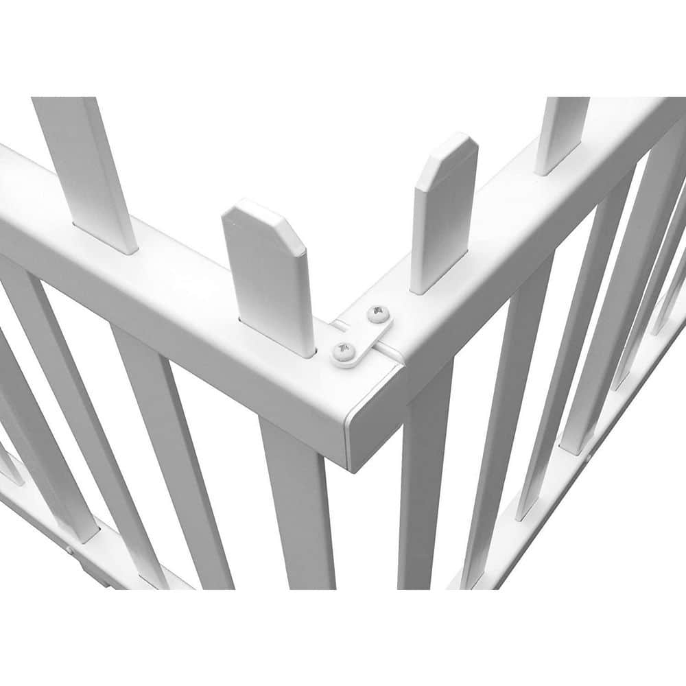 White Vinyl No-Dig Garden Picket Fence Panel Kit
