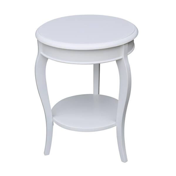 International Concepts Cambria White, White Round Accent Table