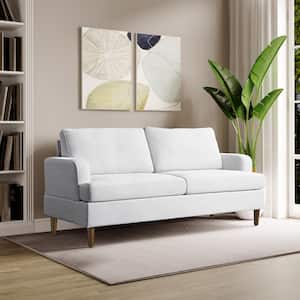 Fayetteville 73.6 in. Square Arm Polyester Rectangle Sofa in. Cream