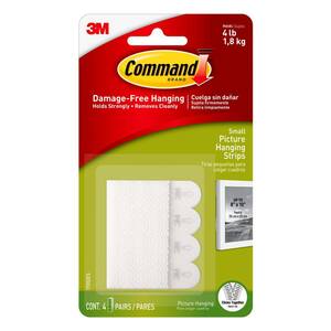 1 lb. Small White Picture Hanging Strips (4 Pairs of Strips)