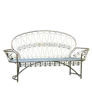 64 in. 2-Seater Antique Copper Metal Outdoor Bench