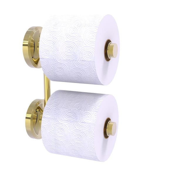 Allied Brass Prestige Regal Collection 2 Roll Reserve Roll Toilet Paper Holder in Unlacquered Brass