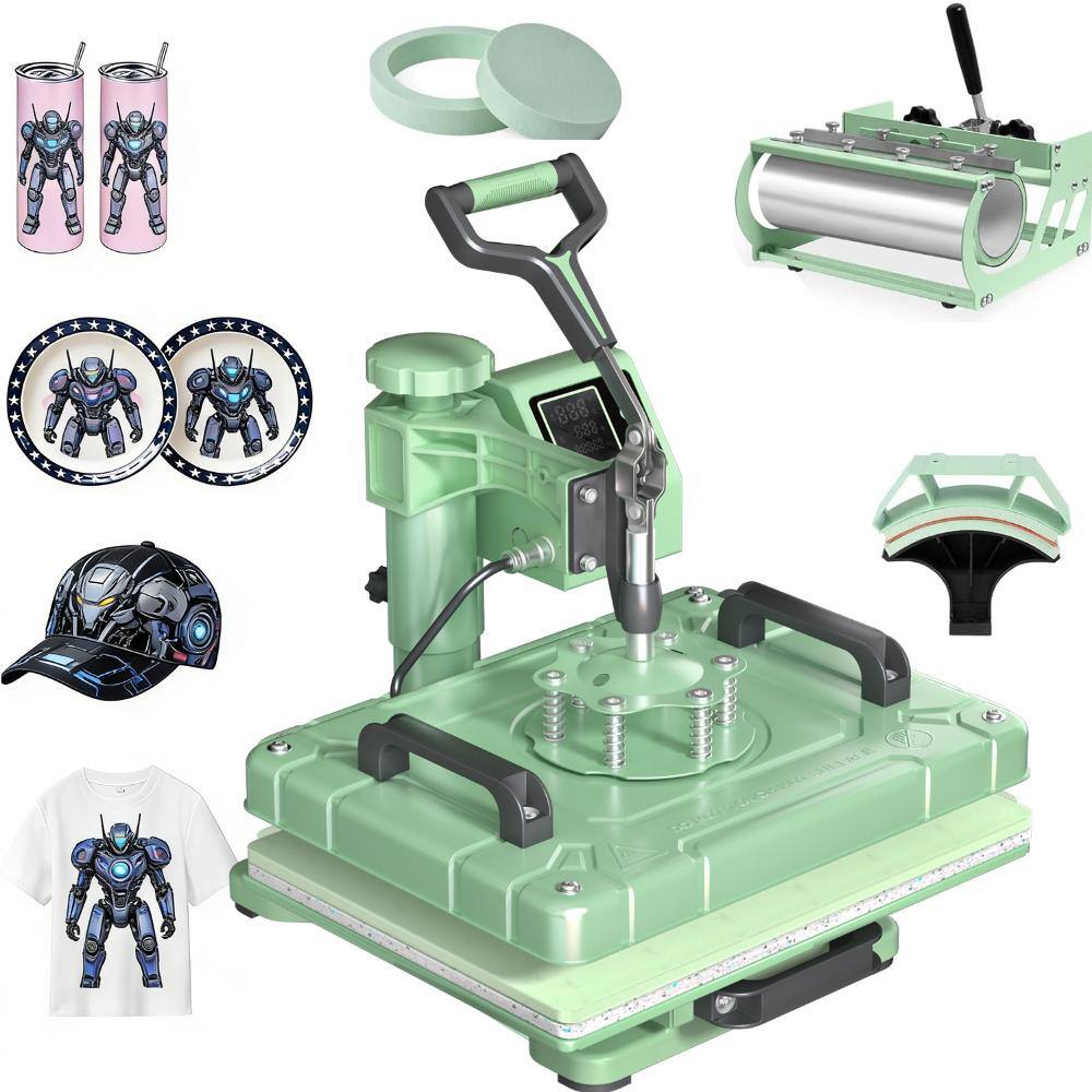 "5 in 1 Swing Away Heat Press Machine, 12"" x 15"" Dual Tube Sublimation Press with Digital Control,Green" price history on PriceWatchPro