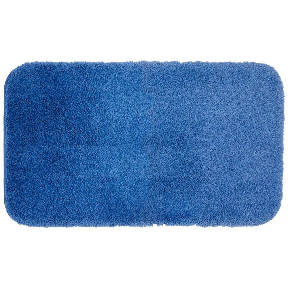 Activated Charcoal Memory Foam Bath Mat in Navy Blue, Large 21 x 34 in