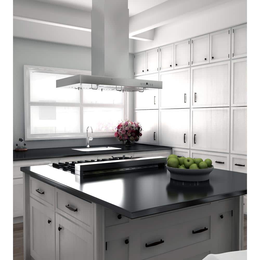 48-Inch Stainless Steel Convertible Island Mount Range Hood