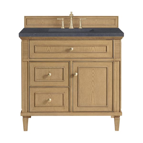 James Martin Vanities Lorelai 36.0 in. W x 23.5 in. D x 34.06 in. H Single Bath Vanity in Light Natural Oak with Charcoal Soapstone Quartz Top