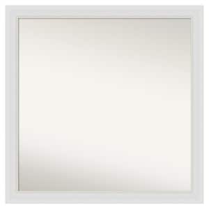 Flair Soft White Narrow 34 in. x 34 in. Custom Non-Beveled Satin Recyled Polystyrene Bathroom Vanity Wall Mirror