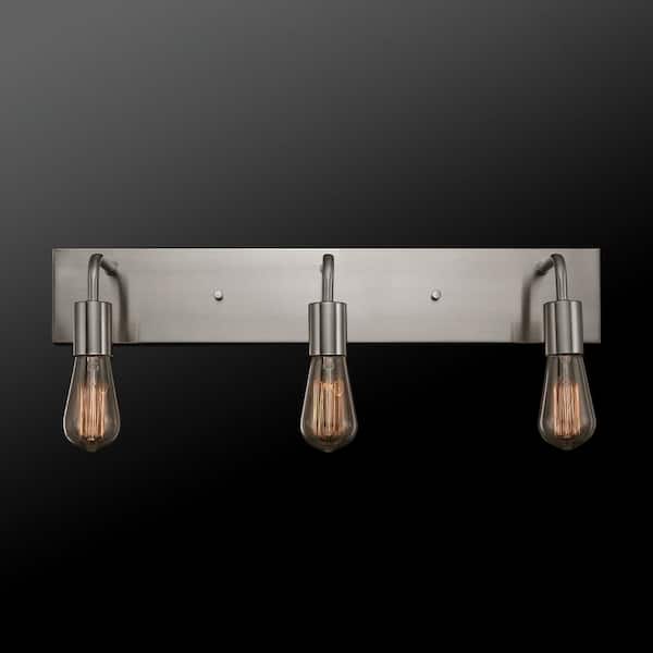 Holden 24.03 in. 3-Light Brushed Nickel Vanity Light
