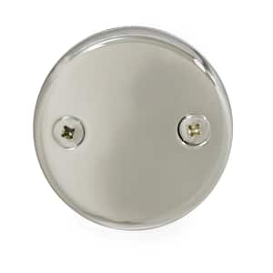 Universal 2-Hole Overflow Faceplate in Polished Nickel