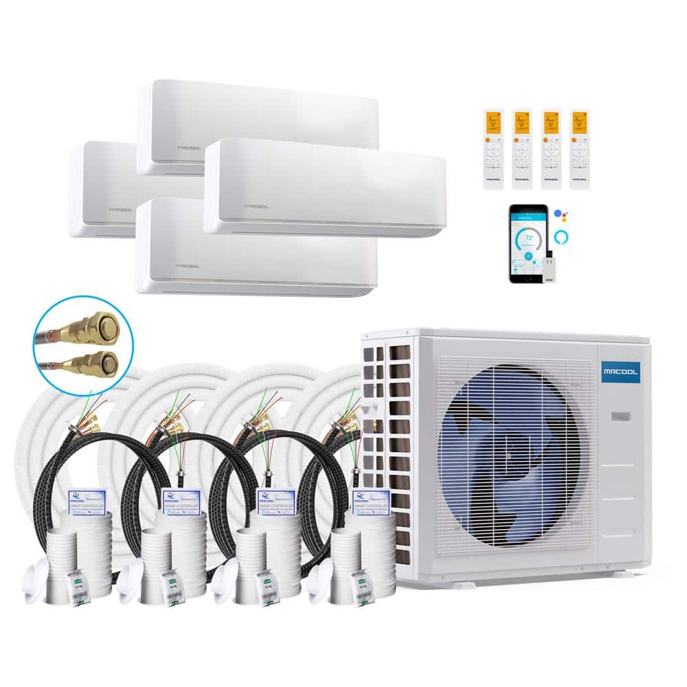 DIY 36,000 BTU 3-Ton 4-Zone 21.5 SEER Ductless Mini-Split AC and Heat Pump with 9K+9K+9K+9K & 16,35,35,35ft Lines price history on PriceWatchPro