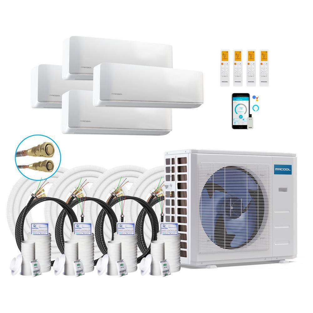 DIY 36,000 BTU 3-Ton 4-Zone 21.5 SEER Ductless Mini-Split AC and Heat Pump with 9K+9K+12K+12K & 16,35,50,50ft Lines price history on PriceWatchPro