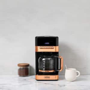 Quintessential 12-Cup Black/Copper Drip Coffee Maker with Keep Warm Function