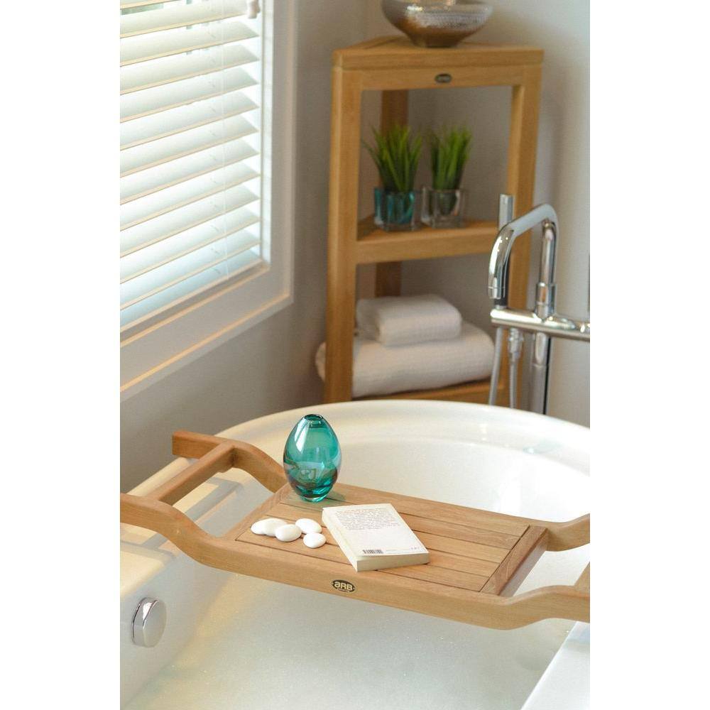 Coach 31.5" Teak Wood Tub Caddy and Seat