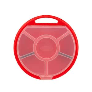 12.25 in. 5 Gal. Bucket Plastic Seat Lid Small Parts Organizer in Red