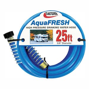 AquaFresh High Pressure Drinking Water Hose with Hose Savers - 5/8" x 25', Blue