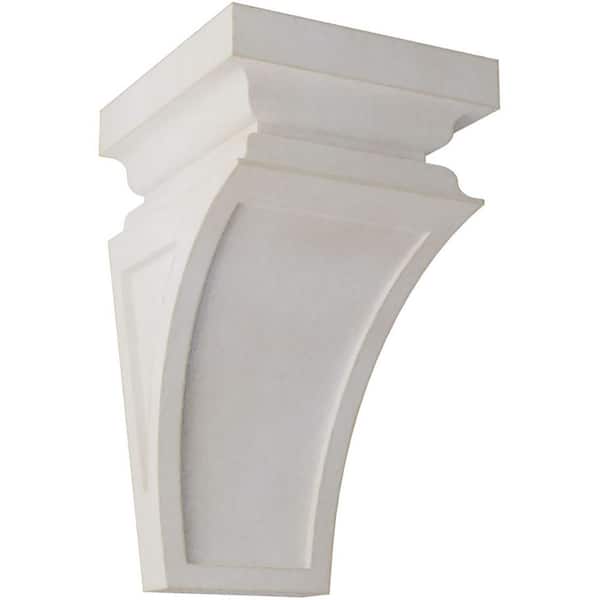 Ekena Millwork 3-1/2 in. x 6 in. x 3-3/4 in. Chalk Dust White Mini Nevio Wood Vintage Decor Corbel