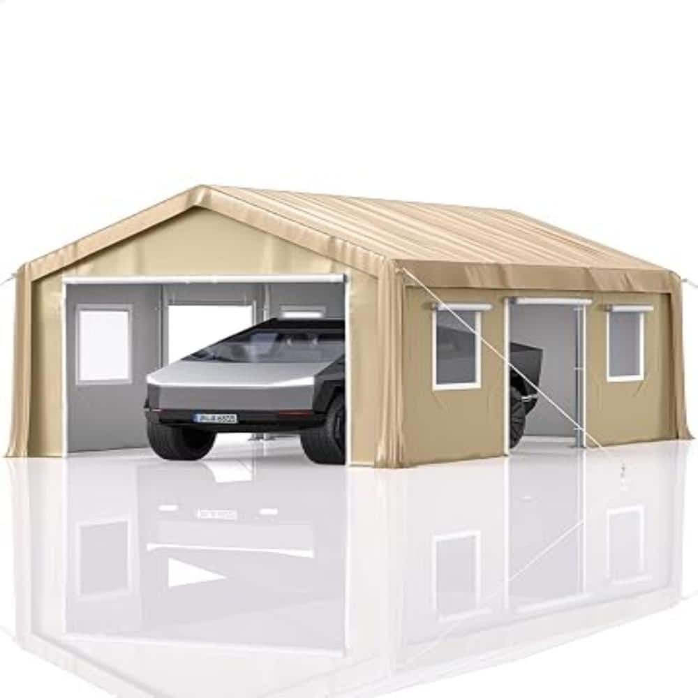 13x20 ft Heavy Duty Carport, Metal Garage Shelter with Zipper Doors & Mesh Windows, Car Canopy for SUV, Boat, RV price history on PriceWatchPro