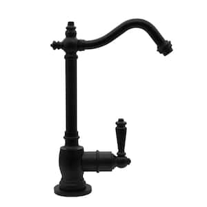 9 in. Victorian 1-Lever Handle Cold Water Dispenser Faucet, Matte Black