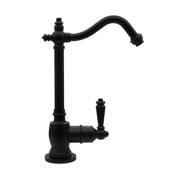 Westbrass 9 in. Victorian 1-Lever Handle Cold Water Dispenser Faucet, Matte Black