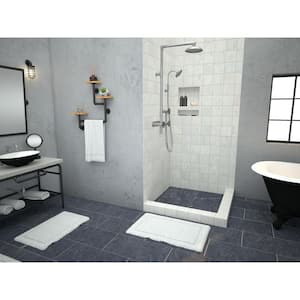 WonderFall Trench 48 in. x 48 in. Double Threshold Shower Base with Left Drain and Tileable Trench Grate