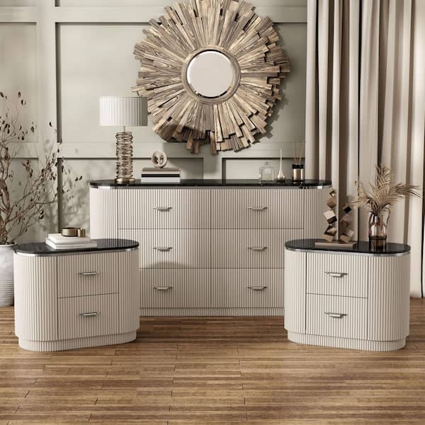 3 piece dresser set grey Ethan 3-Piece Queen Bedroom Set