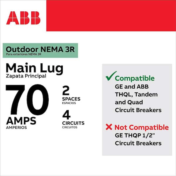 70 Amp 2-Space 4-Circuit Outdoor Main Lug Load Center (TL270RCUA)