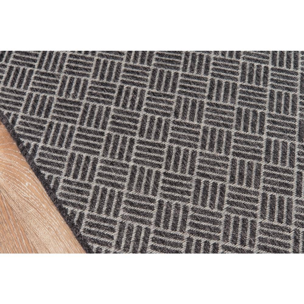 Charcoal Geometric Easy Care Indoor Outdoor Rug 2' x 3'