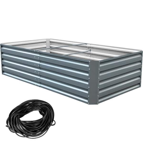 80 in. x 40 in. x 19 in. Raised Garden Bed Galvanized Steel Planter Box Gray Raised Planter Boxes for Growing Vegetables