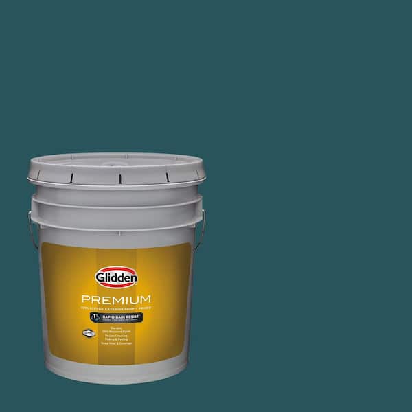 Glidden Premium 5 gal. PPG1148-7 Deep Emerald Satin Exterior Latex