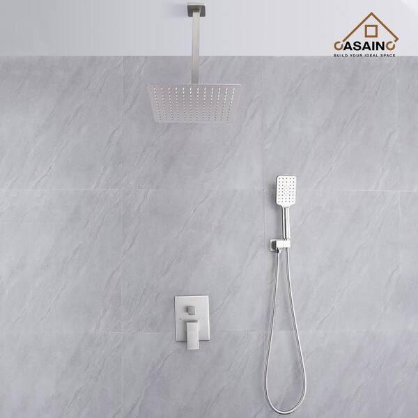 CASAINC 3-Spray Pattern 12 in. Ceiling Mount Shower System Shower