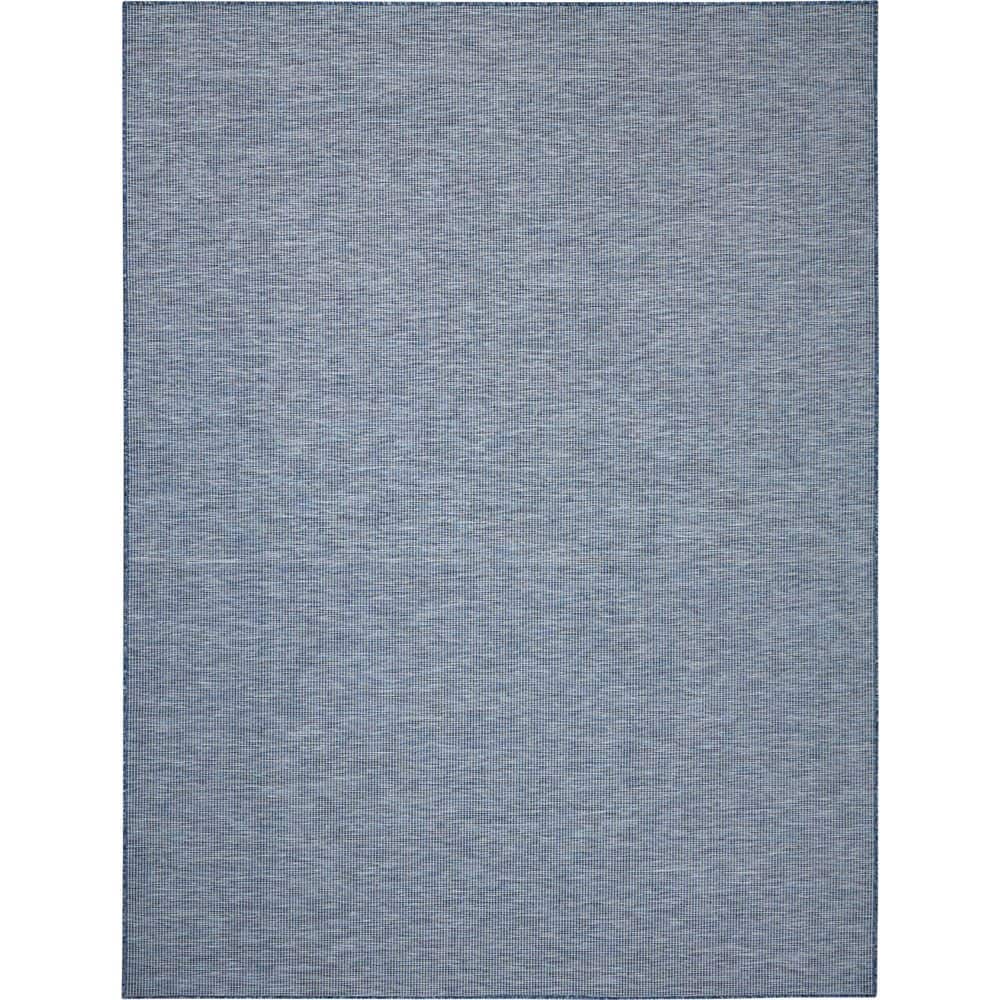 Reversible Easy-Care Navy Blue Synthetic 8' x 10' Area Rug