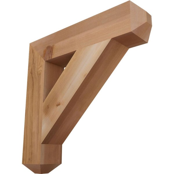 Ekena Millwork 3.5 in. x 20 in. x 20 in. Western Red Cedar Traditional Craftsman Smooth Bracket